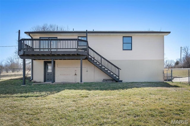 719 Green Ridge Dr, Catawissa, MO 63015 - back of house with a wooden deck and stairs