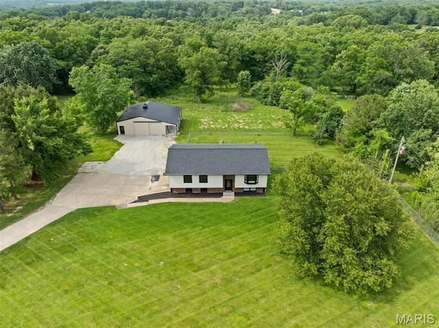 719 Green Ridge Dr, Catawissa, MO 63015 - view from above of property with a heavily wooded area