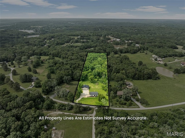 719 Green Ridge Dr, Catawissa, MO 63015 - view of property location featuring a heavily wooded area and property parcel outlined