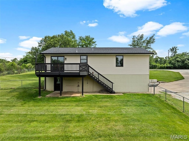719 Green Ridge Dr, Catawissa, MO 63015 - back of property with stairs and a deck