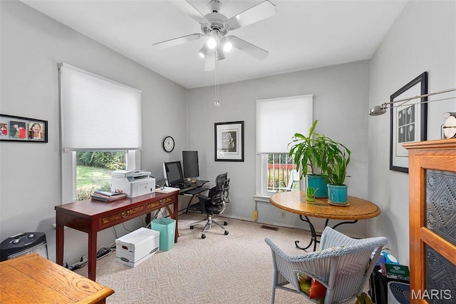 18 Georgia Ave, Saint Louis, MO 63135 - carpeted office space featuring a ceiling fan
