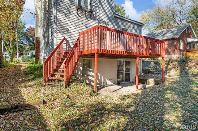 18 Georgia Ave, Saint Louis, MO 63135 - back of property featuring a deck and stairs