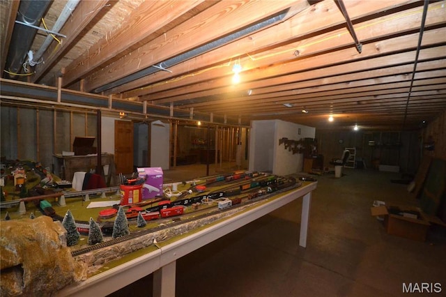 view of unfinished below grade area