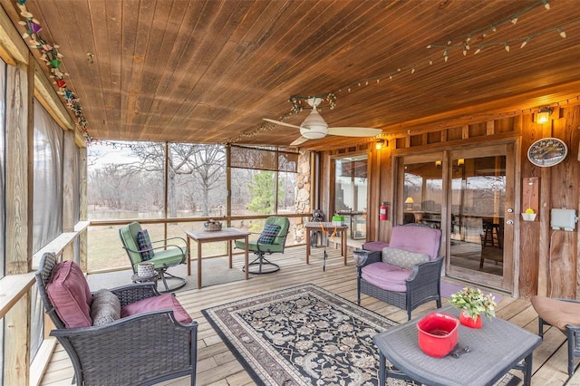 64 Trails End Ln, Doniphan, MO 63935 - sunroom with ceiling fan, plenty of natural light, and an outdoor living space