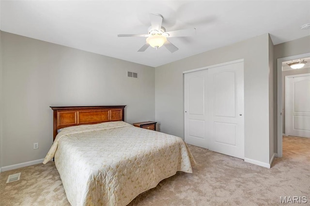 406 Clayton Hollow Dr, Wildwood, MO 63005 - bedroom featuring light carpet, a closet, and baseboards
