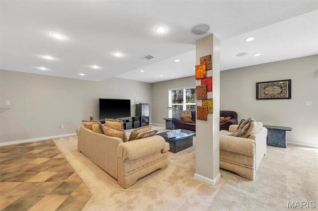 406 Clayton Hollow Dr, Wildwood, MO 63005 - living area featuring recessed lighting and baseboards