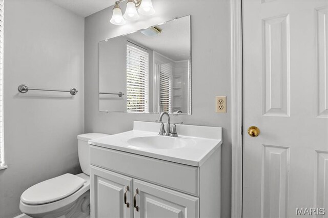 bathroom with toilet and vanity