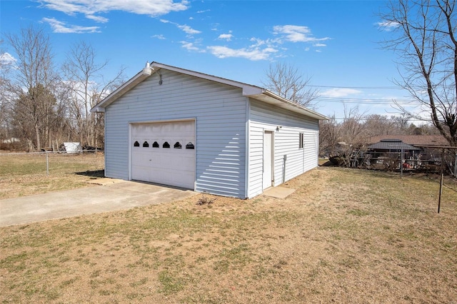 detached garage with driveway