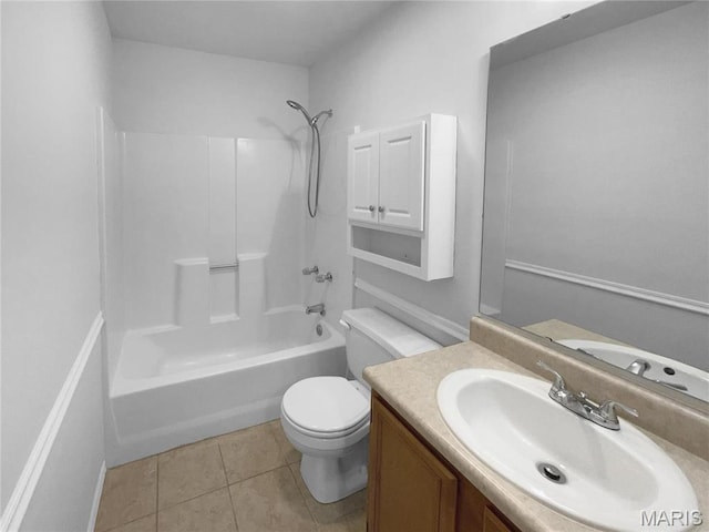 813 Sugar Valley Ct Unit 8, Saint Peters, MO 63376 - bathroom with toilet, tile patterned floors, vanity, and tub / shower combination