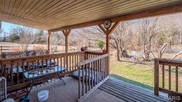 409 County Road 32b, Ironton, MO 63650 - wooden deck featuring a yard