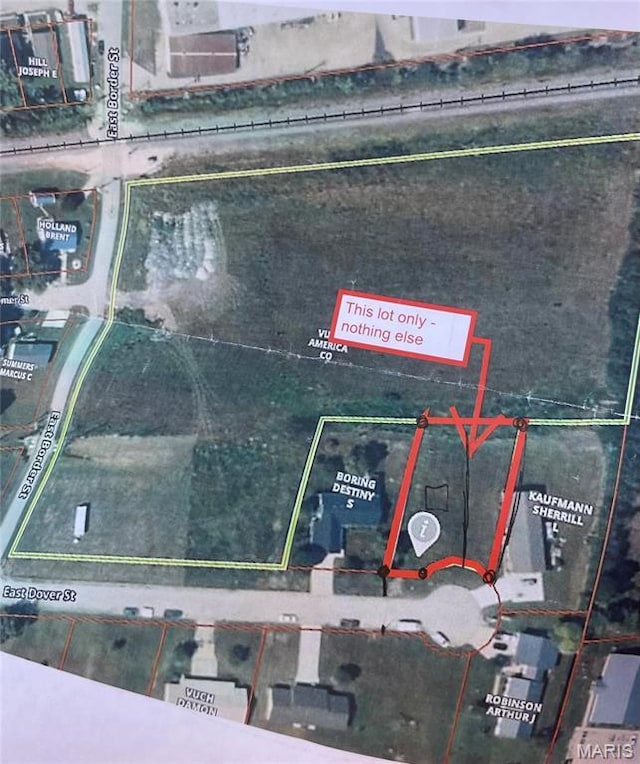 806 E Dover St, Monroe City, MO 63456 - map of property location with property parcel outlined