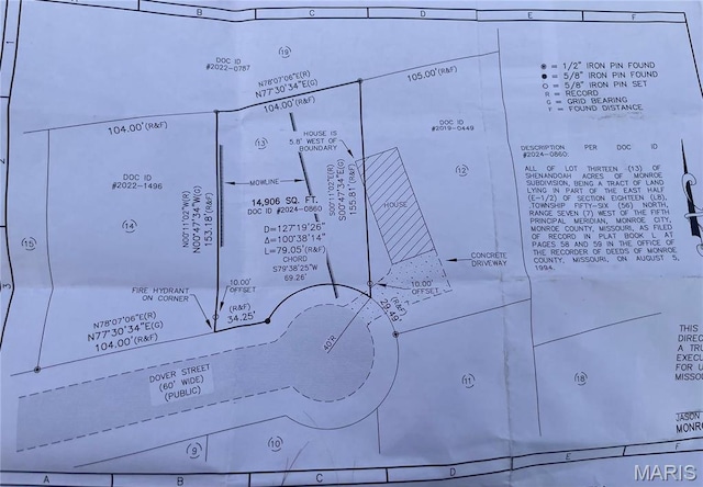 806 E Dover St, Monroe City, MO 63456 - parcel map
