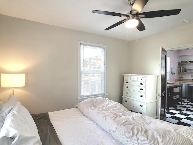 305 Williams St, Washington, MO 63090 - bedroom featuring tile patterned floors and ceiling fan