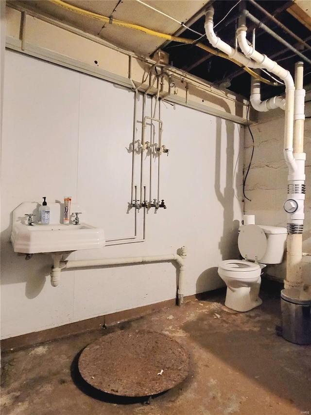 305 Williams St, Washington, MO 63090 - unfinished basement featuring a sink