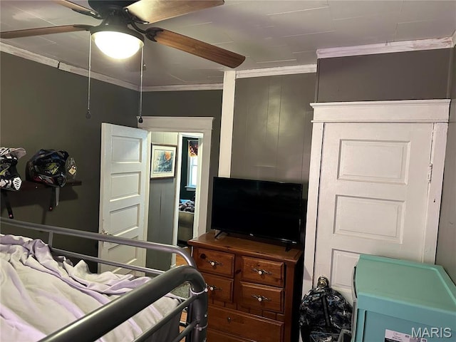 507 N Knob St, Ironton, MO 63650 - bedroom with crown molding and ceiling fan