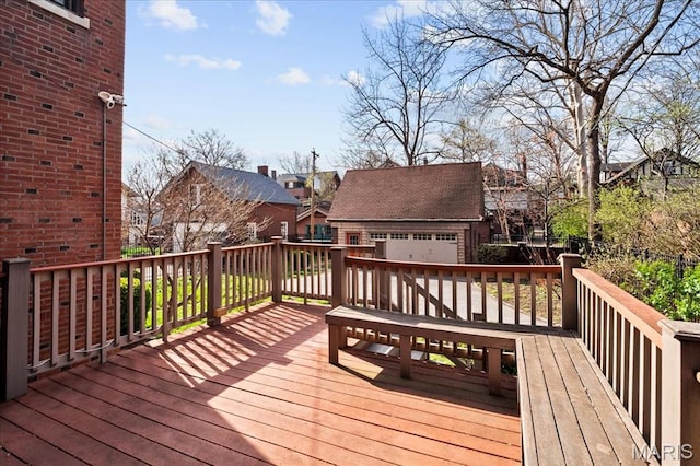 6230 Waterman Ave, Saint Louis, MO 63130 - wooden deck with a residential view and an outbuilding