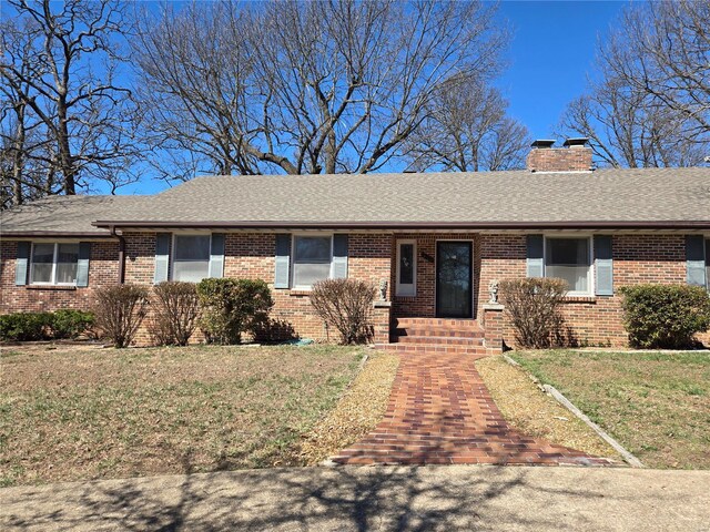 400 Smith Rd, Lebanon, MO 65536 - ranch-style house featuring brick siding, roof with shingles, and a chimney