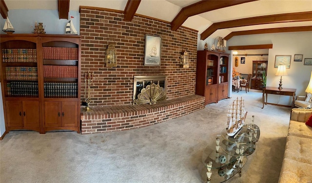 400 Smith Rd, Lebanon, MO 65536 - carpeted living room with a brick fireplace and baseboards