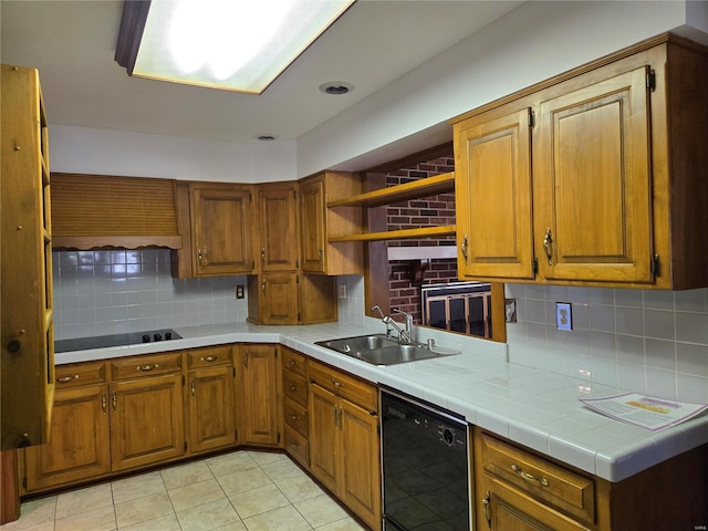 400 Smith Rd, Lebanon, MO 65536 - kitchen featuring black appliances, a sink, and brown cabinetry