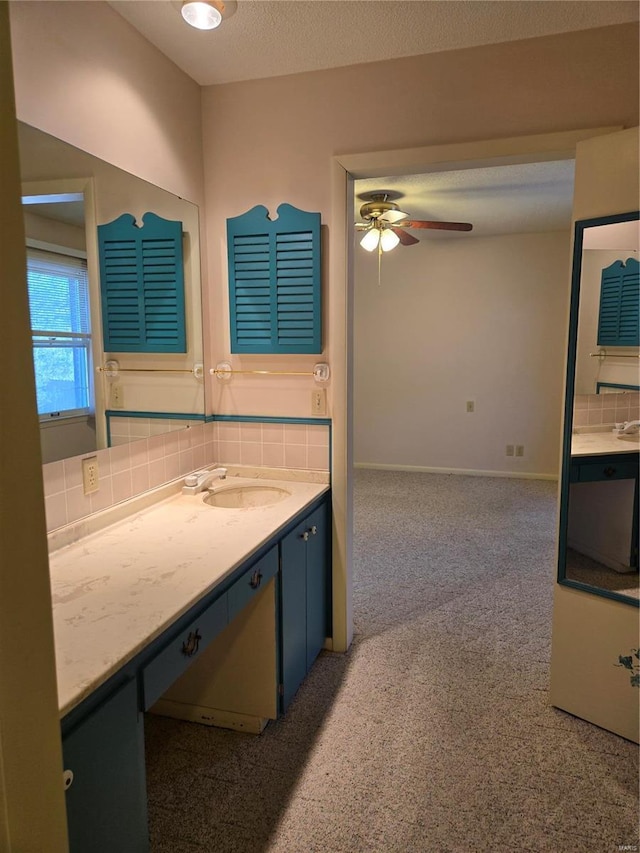 400 Smith Rd, Lebanon, MO 65536 - bathroom with tasteful backsplash, ceiling fan, and vanity