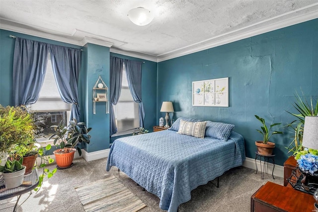 105 W Ave, Eureka, MO 63025 - bedroom featuring carpet, crown molding, a textured ceiling, and baseboards