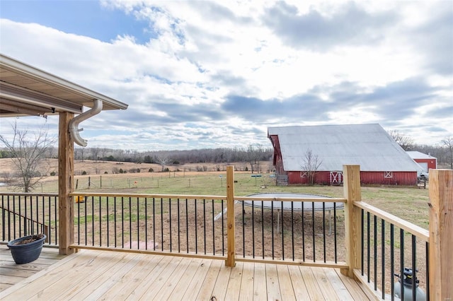 1988 Ripley Route Cc, Doniphan, MO 63935 - wooden terrace featuring a lawn, a view of countryside, and an outbuilding