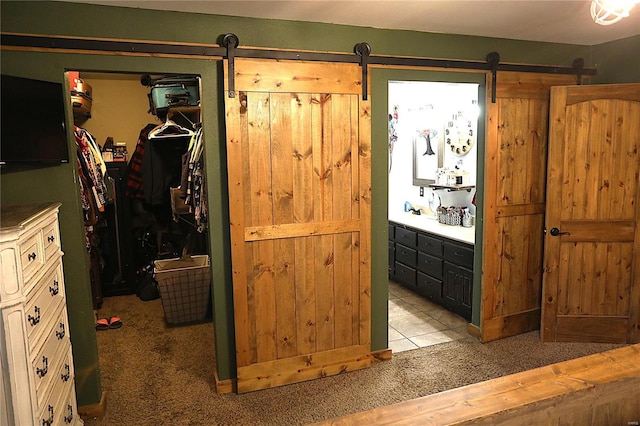 1988 Ripley Route Cc, Doniphan, MO 63935 - interior space featuring a barn door and carpet flooring
