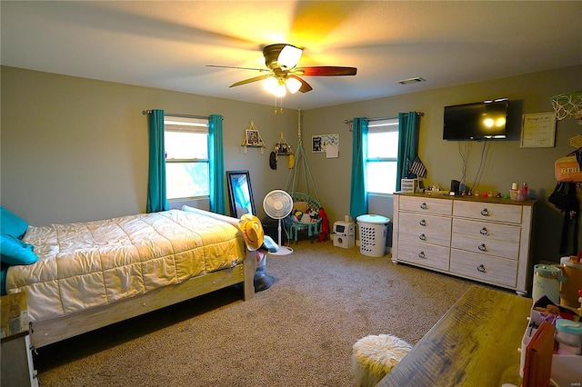 1988 Ripley Route Cc, Doniphan, MO 63935 - bedroom featuring multiple windows, carpet flooring, and a ceiling fan