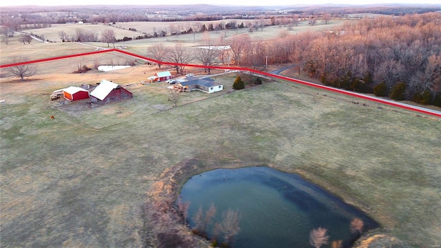 1988 Ripley Route Cc, Doniphan, MO 63935 - aerial view of sparsely populated area featuring property boundaries highlighted and a large body of water