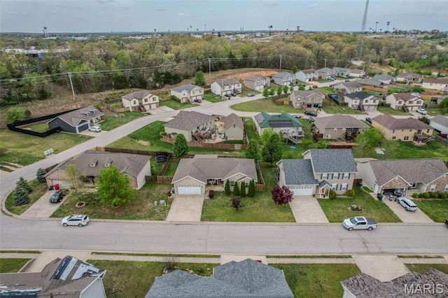aerial view of residential area