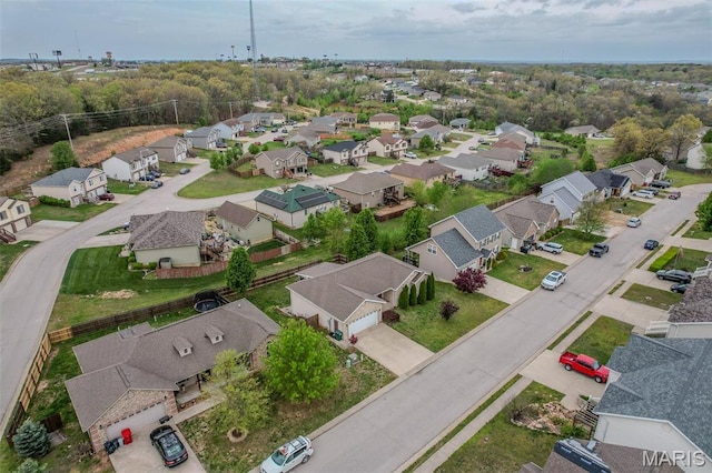 aerial view of residential area