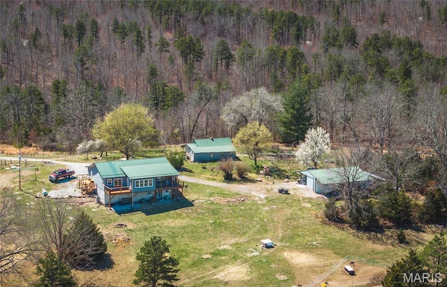 5819 Highway Vv Hwy, Vv, MO 65542 - aerial view of property and surrounding area featuring a heavily wooded area