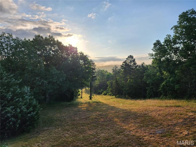 5819 Highway Vv Hwy, Vv, MO 65542 - yard at dusk featuring a view of trees