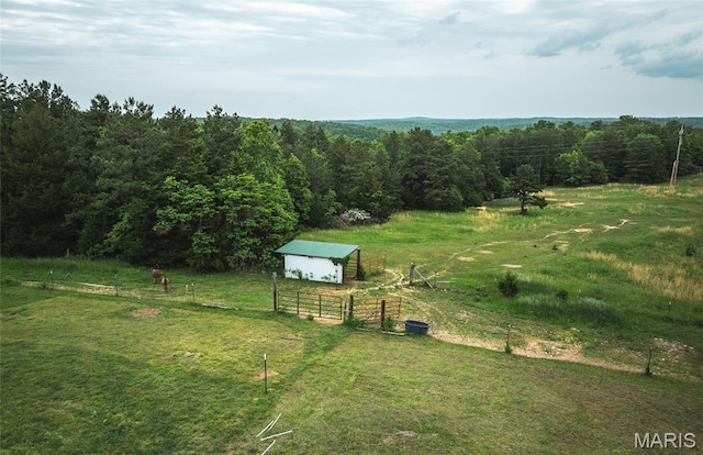 5819 Highway Vv Hwy, Vv, MO 65542 - view of yard with fence, an outbuilding, a view of rural / pastoral area, an outdoor structure, and a wooded view