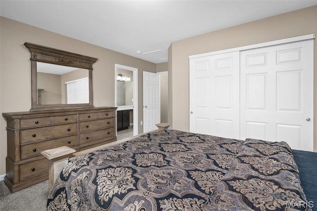 1705 Belleau Wood Dr, Saint Peters, MO 63376 - bedroom featuring carpet floors, a closet, and ensuite bath