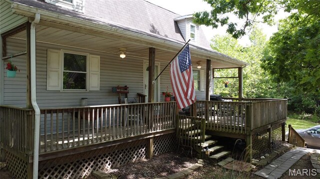 338 Mont Pellier St, Bonne Terre, MO 63628 - view of wooden terrace