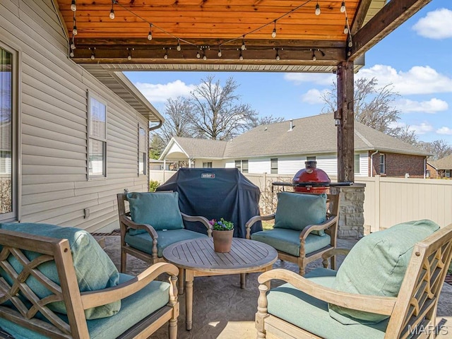 103 Evergreen Ct, Waterloo, IL 62298 - view of patio / terrace featuring outdoor lounge area, fence, and area for grilling