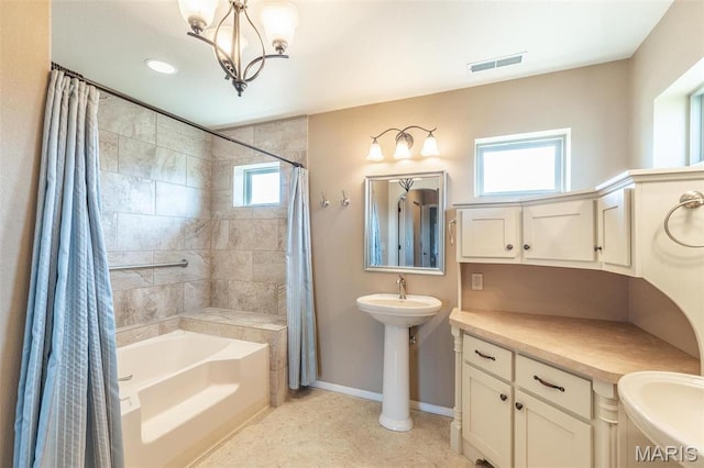 232 Confederate Ridge Rd, Doniphan, MO 63935 - full bathroom with baseboards, shower / tub combo, and a sink