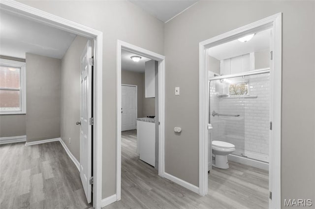 6040 Maple Ave, Saint Louis, MO 63112 - corridor featuring light wood-type flooring and baseboards