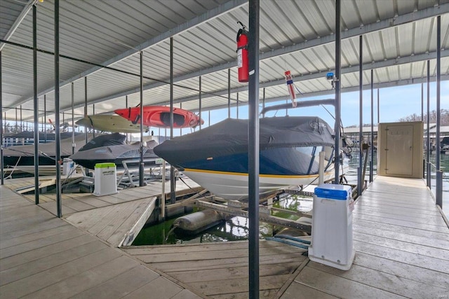 dock area featuring boat lift