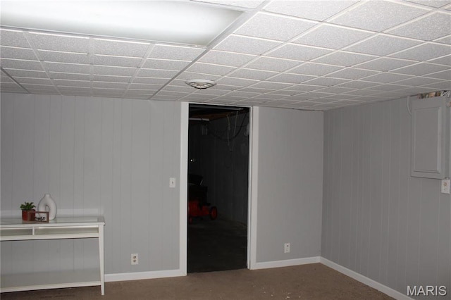 462 Il Route 127, Greenville, IL 62246 - finished below grade area featuring baseboards and wooden walls