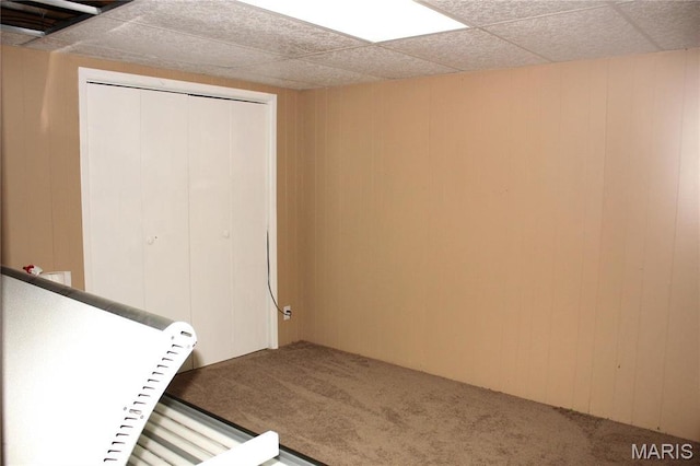 462 Il Route 127, Greenville, IL 62246 - finished basement featuring carpet and wood walls