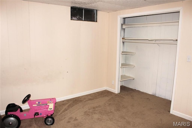462 Il Route 127, Greenville, IL 62246 - finished basement featuring carpet and wood walls