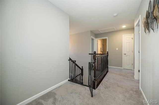 408 Sawgrass Ct, Saint Charles, MO 63301 - hall featuring an upstairs landing, baseboards, and carpet