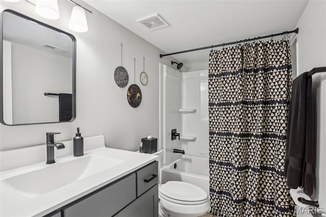 5019 Pacific Crest Trl, Cottleville, MO 63304 - bathroom featuring toilet, vanity, and shower / bath combo with shower curtain