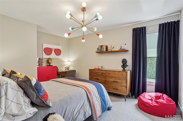 5019 Pacific Crest Trl, Cottleville, MO 63304 - carpeted bedroom with a chandelier