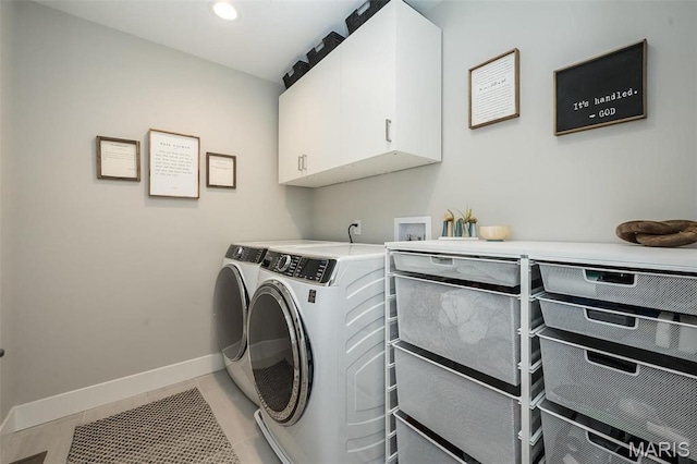 5019 Pacific Crest Trl, Cottleville, MO 63304 - washroom with washing machine and dryer, cabinet space, baseboards, and recessed lighting
