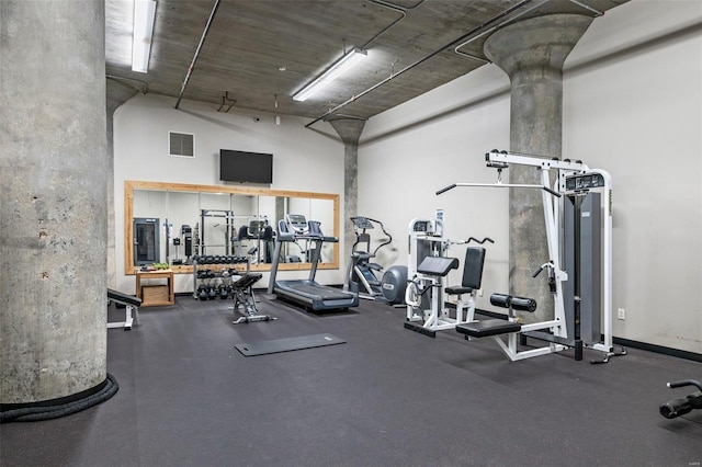 1511 Locust St Unit 101, Saint Louis, MO 63103 - workout area with a high ceiling