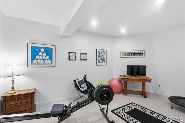 12537 Clark Manor Cir, Creve Coeur, MO 63141 - exercise room with recessed lighting and baseboards