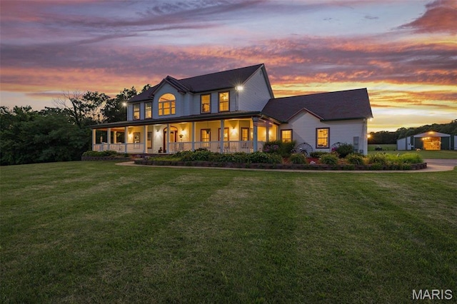 11400 State Road C, Hillsboro, MO 63050 - view of front facade with a porch, a yard, and an outdoor structure